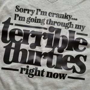 Terrible 30s T-shirt V-Neck Graphic Print Large Birthday 90s Baby